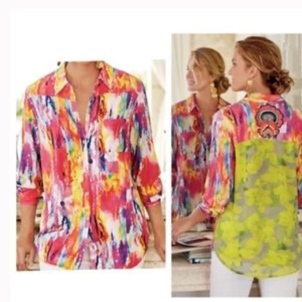 SOFT Surroundings Festiva vibrant Shirt - Picture 2 of 14